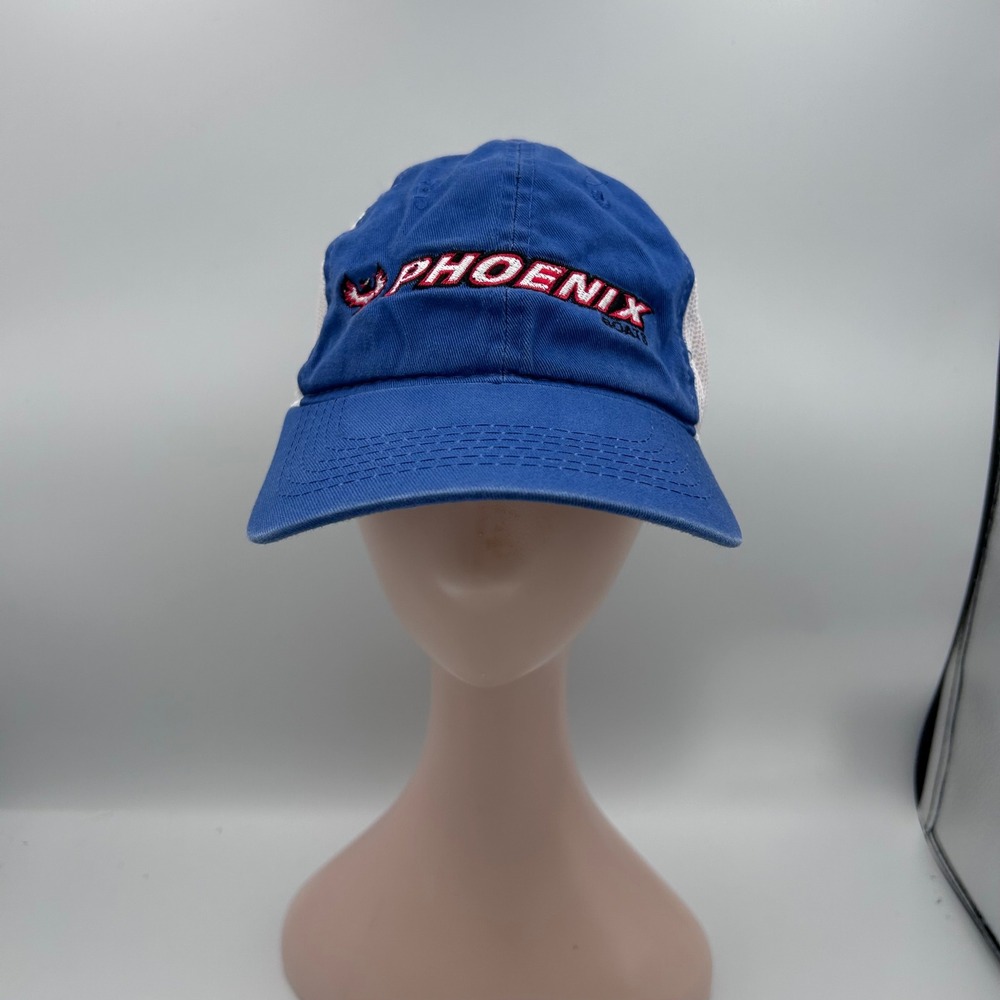 Phoenix Boats Trucker Hat Blue White Mesh Adjustable Fishing Baseball Cap